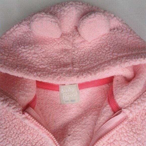 baby B'gosh Sherpa Fleece Hooded Jacket & Footed BabyGirl Pants Set Size 6M Pink - Picture 3 of 8